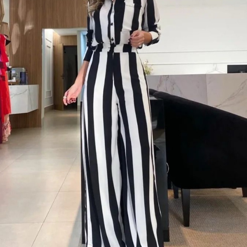Black and White Striped Set